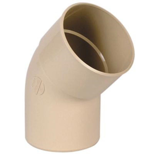 Coude mâle/femelle Nicoll pour tube de descente - Angle 45° - Diamètre 100 mm - Techtan Sable
