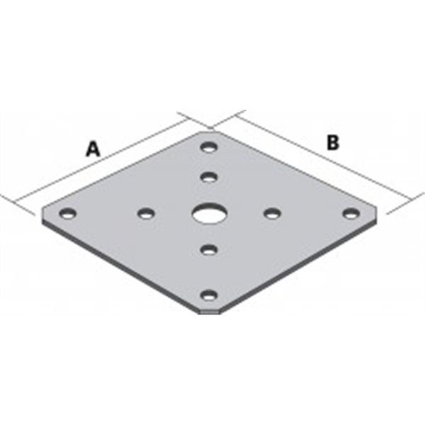 Platine optionnelle pour pied de poteau 180 x 180 mm