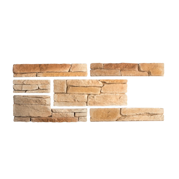 Parement mural en pierre reconstituée Rocky Mountain Ton havane - Longueur 21 - 42 cm x Hauteur 7.5 - 15 cm - Ép. 2 - 4 cm