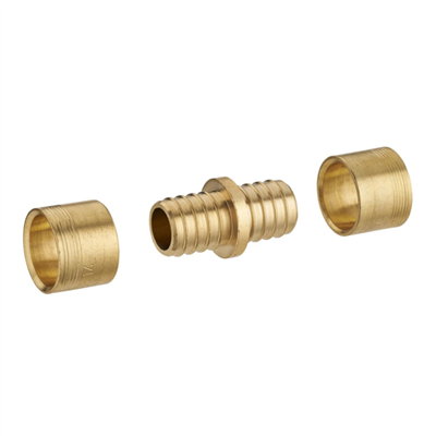 Jonction égale à glissement pour tube PER - Diamètre 12 mm - Laiton