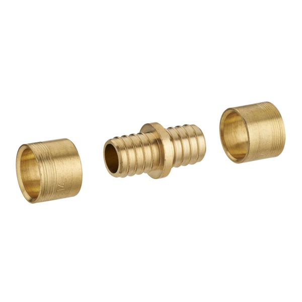 Jonction égale à glissement pour tube PER - Diamètre 12 mm - Laiton