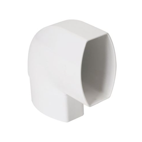 Coude ovoïde Nicoll pour tube de descente 90x56 mm - Angle 90° - Mâle/Femelle - Techtan - Blanc