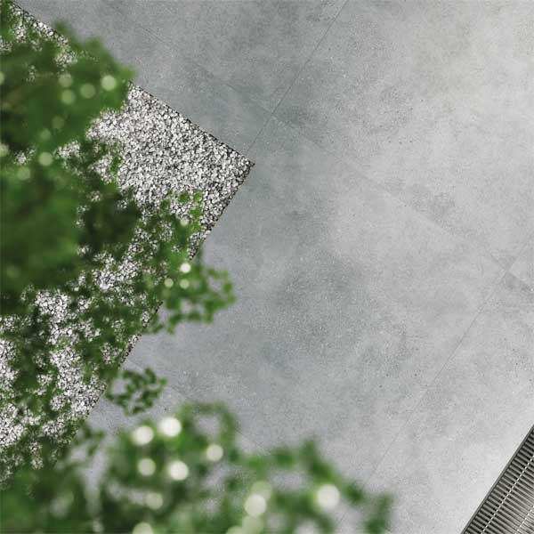 Carrelage extérieur antidérapant effet béton ciré Gris en grès cérame émaillé - Betonico - 60,0 CM x 60,0 CM - ép. 20,00 MM