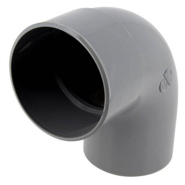 Coude mâle/femelle Nicoll pour tube d'évacuation - Angle 87°30 - Diamètre 100 mm - PVC Gris