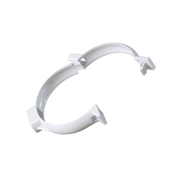 Collier de fixation sans patte à vis MEP 80BV à clipser pour tuyau de descente de 80 mm - PVC Blanc
