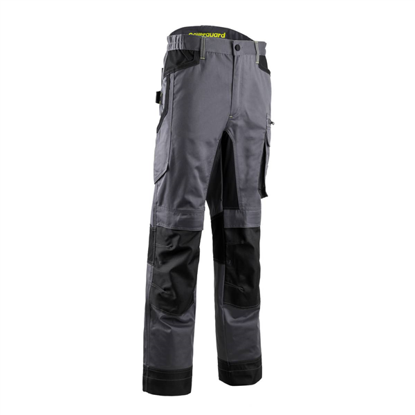 Pantalon de travail pour homme stretch coupe droite avec poches genouillères - Baru Coverguard - Gris - Taille L