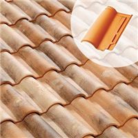 Tuile grand moule du sud en terre cuite - Romane Évolution - 42,8 x 28,7 cm - Rouge