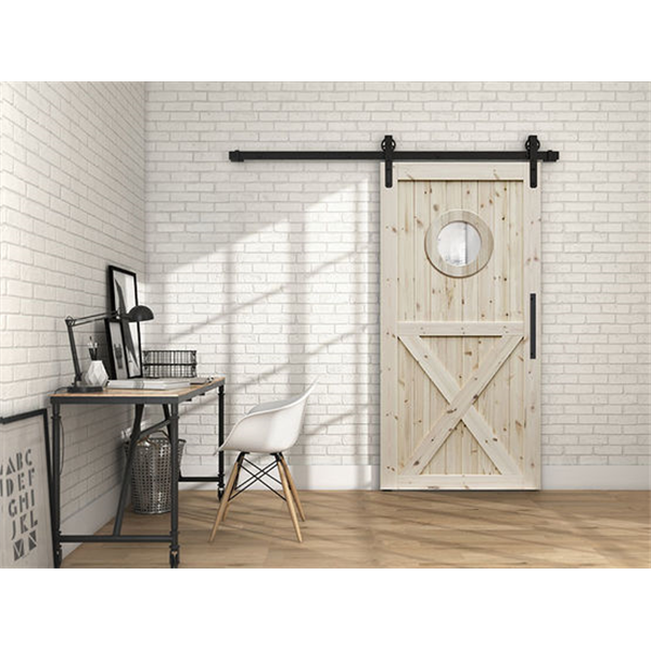 Système coulissant droit sur fer plat ROCDESIGN TYPE B pour portes bois jusqu'à 120 kg