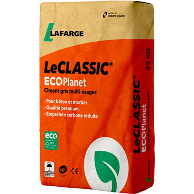 Ciment Le Classic ECOPlanet 32,5R CE NF - Lafarge - en sac Protect de 25 KG