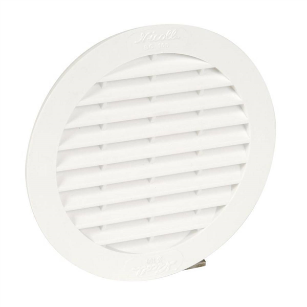 Grille de ventilation ronde Nicoll sans moustiquaire pour tuyau en fibre ciment diamètre 100 mm