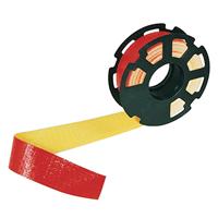 Ruban indéchirable rouge et jaune Taliaplast 50mm x 50m sur bobine avec flasque plastique