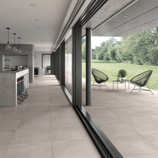 Carrelage intérieur effet béton ciré en grès cérame émaillé - Faro Edilis - 60,0 CM x 60,0 CM - ép.10,00 MM - Gris