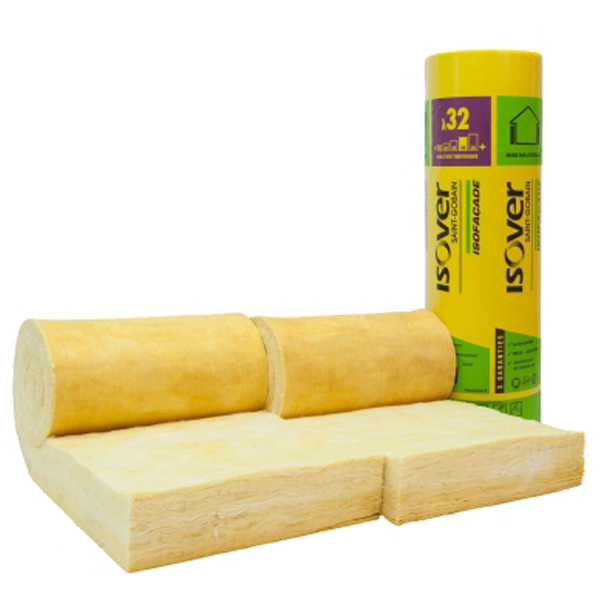 Rouleau de laine de verre pour façades - Isofaçade 32R - R.5 m².K/W - 2,8 M x 0,6 M - ép.160 MM