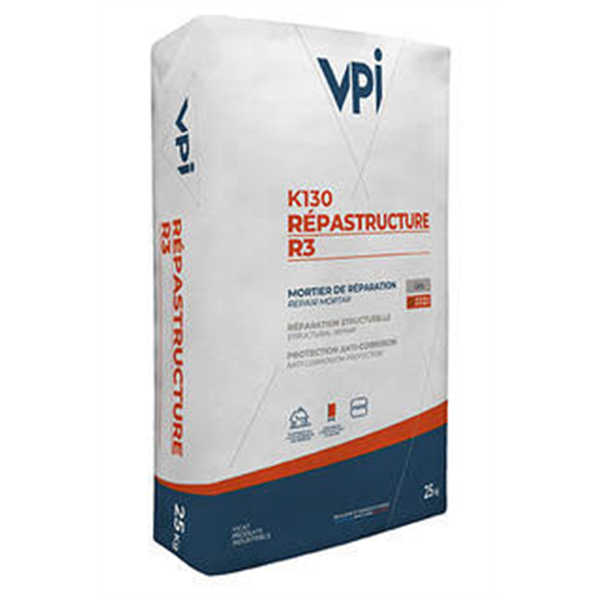 Mortier de réparation structurel en forte épaisseur 3 à 50 mm - Répastructure R3 K130 - sac de 25 kg