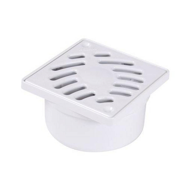SIPHONNETTE D.40/50 GRILLE PVC 10X10 BLANC