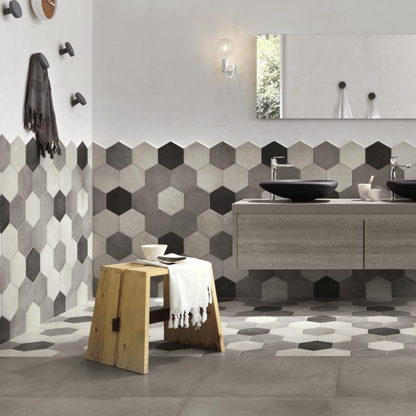 Carrelage intérieur en grès cérame émaillé effet ciment Rewind - 21,0 cm x 18,0 cm - ép. 9,50 mm - Corda