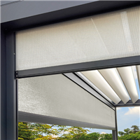 Store enroulable et motorisé Aluclos pour pergola bioclimatique Alusun - longueur 3,60 m - Edelweiss