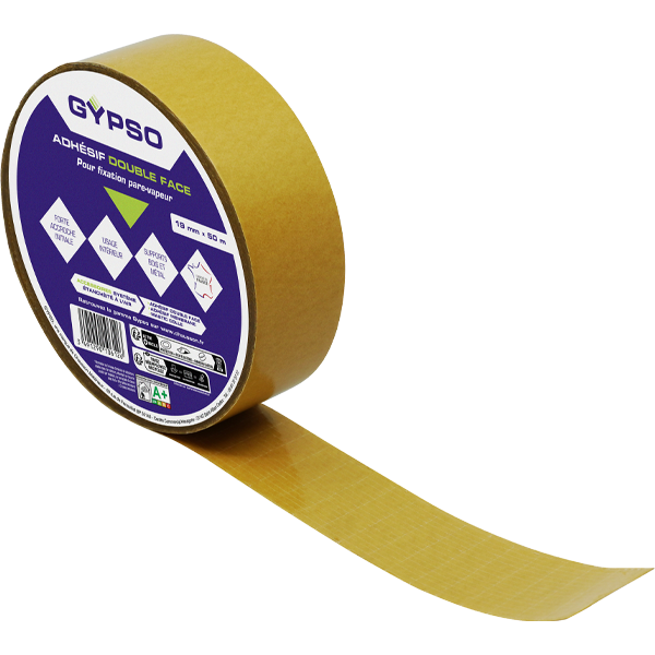 Adhésif double face pour fixation pare-vapeur Gypso - 19 mm x 50 m