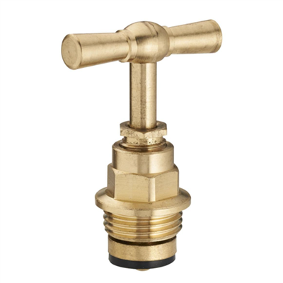 Tête de robinet mâle à potence avec clapet et joint d'étanchéité - M 15 x 21 - Noyon & Thiebault - Laiton