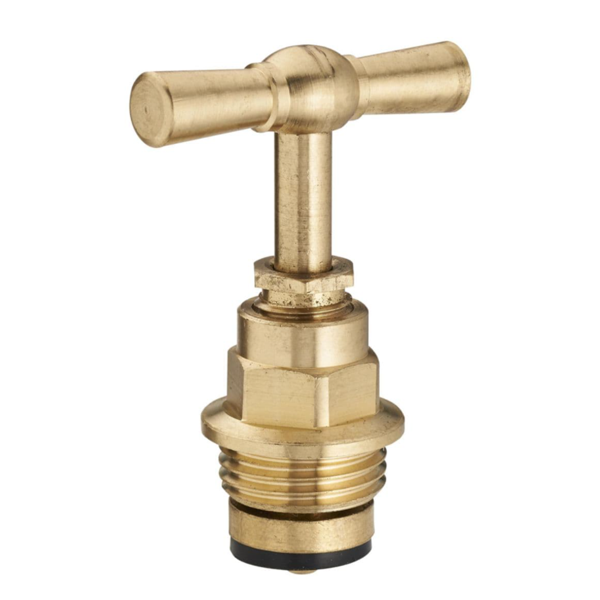 Tête de robinet mâle à potence avec clapet et joint d'étanchéité - M 15 x 21 - Noyon & Thiebault - Laiton
