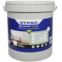 Peinture blanche mur et plafond - Gypso - résine acrylique lessivable - blanc mat - pot de 15 L