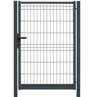 Portillon à sceller pour clôture rigide Dirickx Axyle avec serrure - hauteur 1,03 M - largeur 1,00 M - anthracite