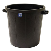 Poubelle de chantier sans couvercle avec poignées de transport - Obra - Capacité 80L - Noir