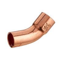 Coude à 45° double Mâle Femelle à souder pour tube en cuivre - Diamètre 18 mm - Cuivre