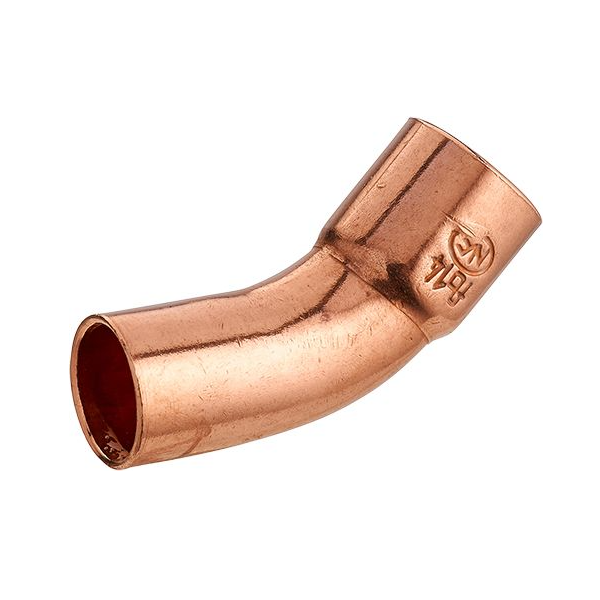 Coude à 45° double Mâle Femelle à souder pour tube en cuivre - Diamètre 18 mm - Cuivre