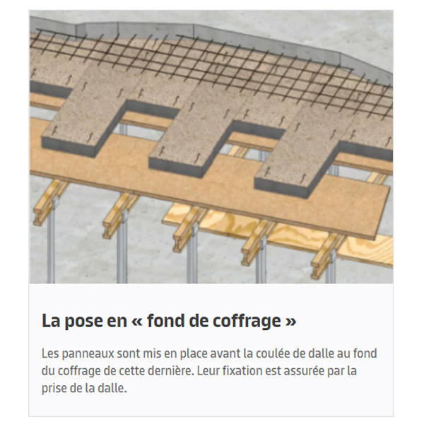 Panneau isolant pour sous-face de dalle béton pose en fond de coffrage - Fibraroc 35 FC Type 3 Agrafé - R 3,60 m².K/W - 2,00 M x 0,60 M - ép. 135 MM