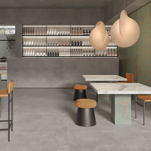 Carrelage sol intérieur antidérapant R11C effet béton en grès cérame - Urban - 30 x 60 cm - ép. 9 mm - Greige