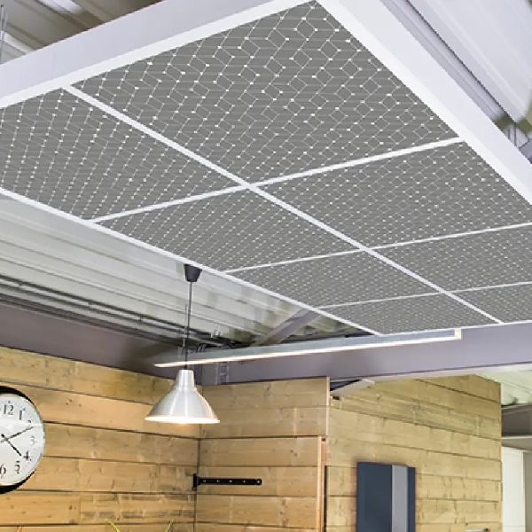 Dalle faux plafond 120 x 60 cm - Tonga A 22 - Bords droits - Cubes Zinc - ép. 22 mm