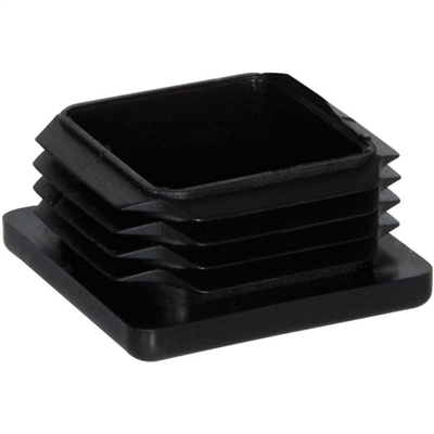 Embout carré entrant noir diamètre extérieur tube 30x30 mm - boîte de 25
