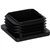 Embout carré entrant noir diamètre extérieur tube 30x30 mm - boîte de 25