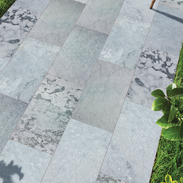 Dalle en pierre naturelle Royal pour pose collée ou scellée en extérieur - opus 4 formats - ép. 12,00 MM - Gris