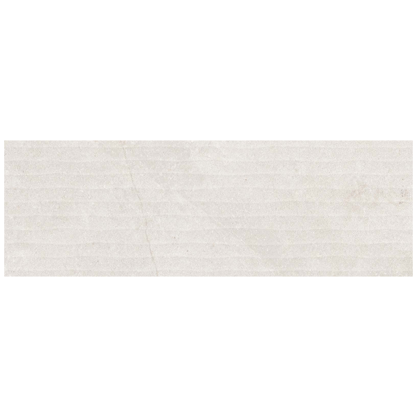 Carrelage mural pour salle de bains et cuisine effet pierre - Nora Wall - 20 x 60 cm - ép. 9,4 mm - à relief White