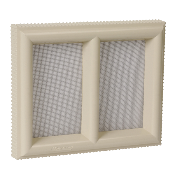 Grille d'aération à sceller Claustra avec moustiquaire PVC sable 220 x 180 mm Nicoll