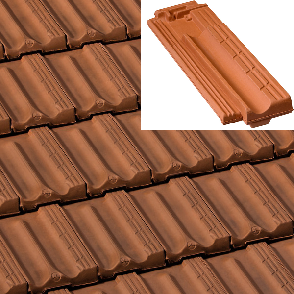 Demi-tuile Marseille Héritage en terre cuite - BMI Monier - Brun Rustique