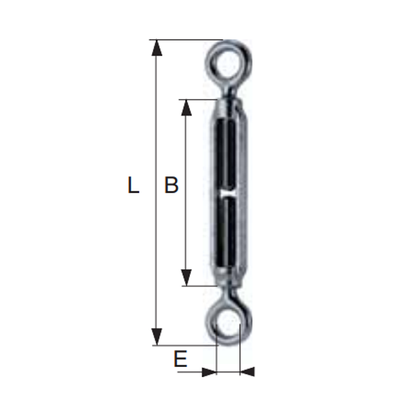 Tendeur à lanterne estampé Levac 2 yeux ronds CMU 470 kg Filetage 10 mm - Acier galvanisé
