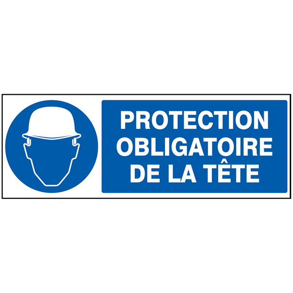 Panneau PS Choc en 330x200 Protection obligatoire de la tête