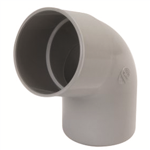 Coude Nicoll pour tube de descente cylindrique Ø 80 mm - Angle 67°30 - Mâle/Femelle - Techtan - Gris