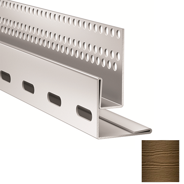 Profil de linteau et de départ pour bardage Hardie VL Plank en pose verticale - alu Marron Noisette - longueur 3,00 M