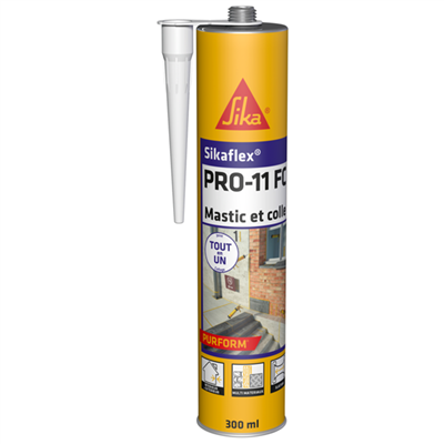 Mastic-colle PU pour étanchéité et collage - Sikaflex Pro 11 FC Purform Noir - Cartouche de 300 ml
