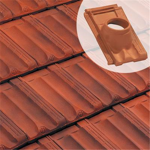 Tuile à douille en terre cuite - Marseille Poudenx - diamètre 120 mm - Rouge vieilli