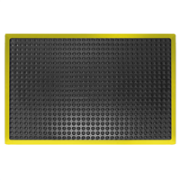 Tapis antifatigue à bulles - MBY83PR - noir avec bords jaunes - 60 x 90 cm