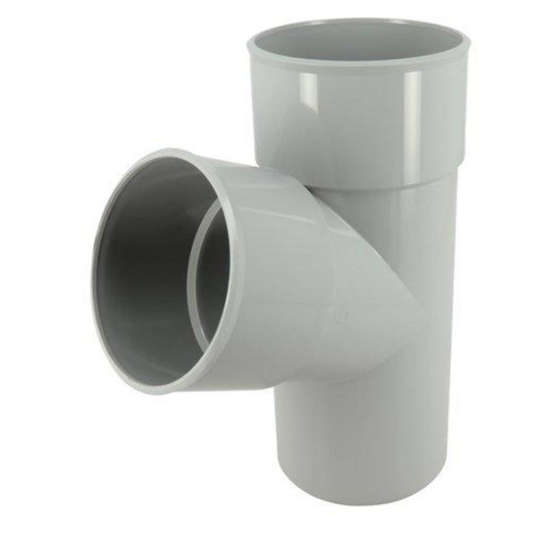 Culotte cylindrique mâle/femelle Nicoll pour tube de descente - Diamètre 100 mm - Angle 67°30 - Techtan Gris