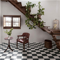 Carrelage intérieur sol et mur effet carreaux de ciment CONTRASTI - Antracite - 20 cmx20 cm ép.10 mm