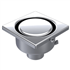 Siphon de douche en inox - cloche avec garde d'eau de 30 mm - 100 x 100 mm - sortie verticale 40 mm