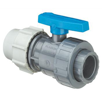 VANNE SIMPLE UNION PVC COMPRESSION/TARAUDEE EPDM D40X1.1/4