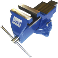 Etau parallèle Tembo Dolex en acier avec base tournante mâchoires 100 mm ouverture 155 mm